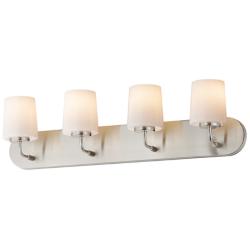 Maxim Durham 30" Wide Satin Nickel 4-Light Strip Bath Vanity