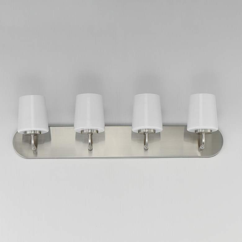 Image 2 Maxim Durham 30" Wide Satin Nickel 4-Light Strip Bath Vanity more views