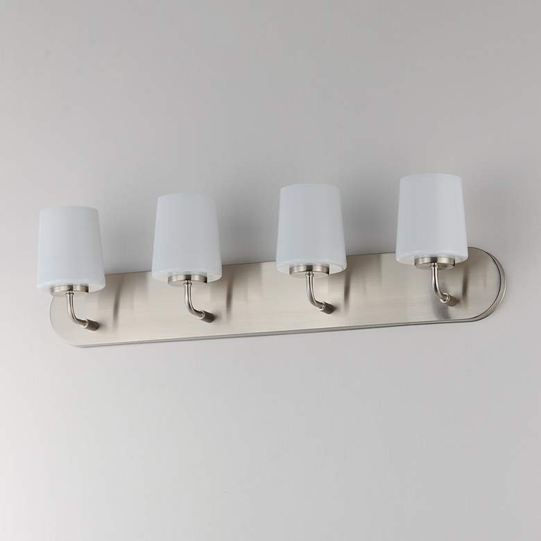 Image 4 Maxim Durham 30" Wide Satin Nickel 4-Light Strip Bath Vanity more views