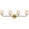 Maxim Durham 32 1/2"W Natural Aged Brass 4-Light Bath Light