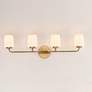 3_Maxim Durham 32 1/2"W Natural Aged Brass 4-Light Bath Light more views
