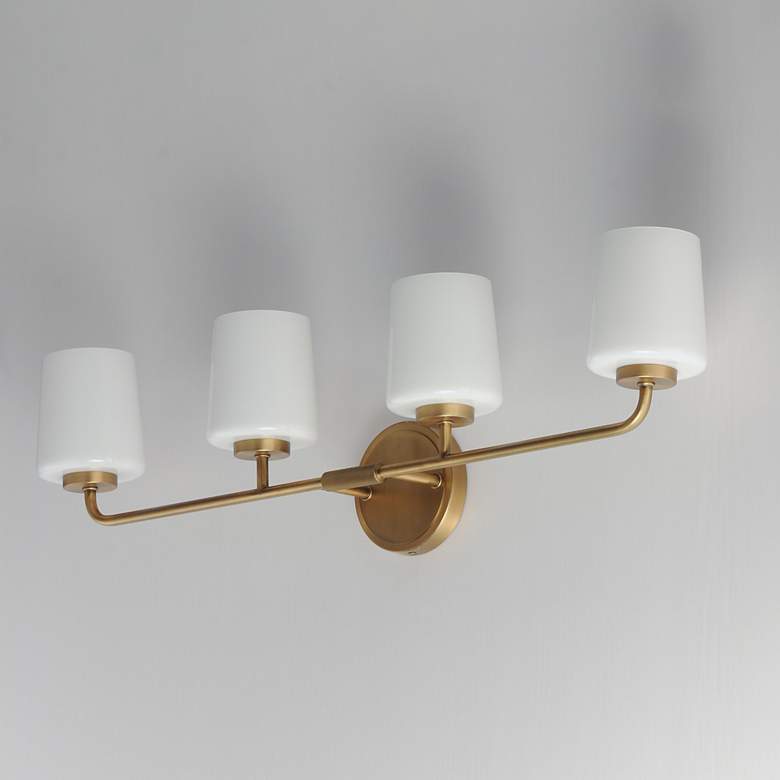 Image 4 Maxim Durham 32 1/2" Wide Natural Aged Brass 4-Light Bath Vanity more views