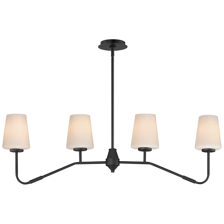 Image 1 Maxim Durham 38 1/2" Black 4-Light Linear Chandelier