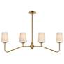 1_Maxim Durham 38 1/2" Natural Aged Brass 4-Light Linear Chandelier