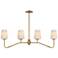 Maxim Durham 38 1/2" Natural Aged Brass 4-Light Linear Chandelier