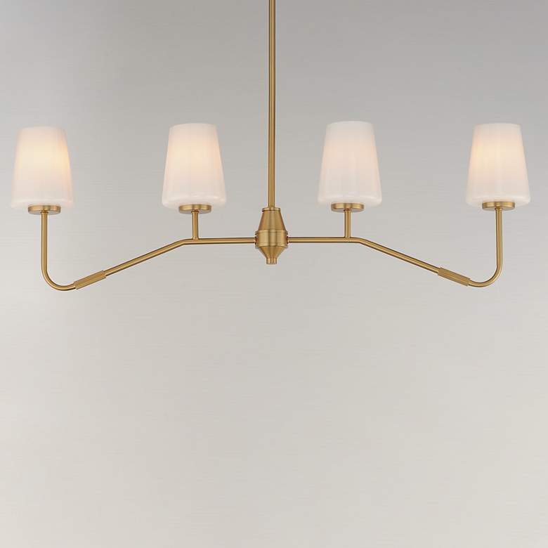 Image 3 Maxim Durham 38 1/2" Natural Aged Brass 4-Light Linear Chandelier more views