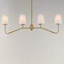 3_Maxim Durham 38 1/2" Natural Aged Brass 4-Light Linear Chandelier more views