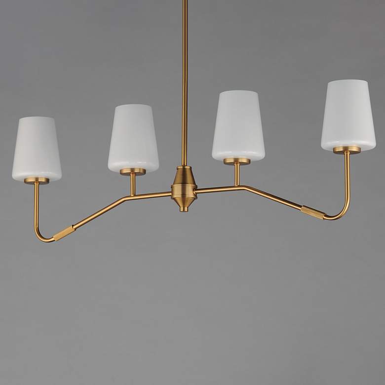 Image 4 Maxim Durham 38 1/2" Natural Aged Brass 4-Light Linear Chandelier more views