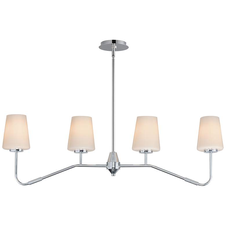 Image 1 Maxim Durham 38 1/2" Polished Chrome 4-Light Linear Chandelier