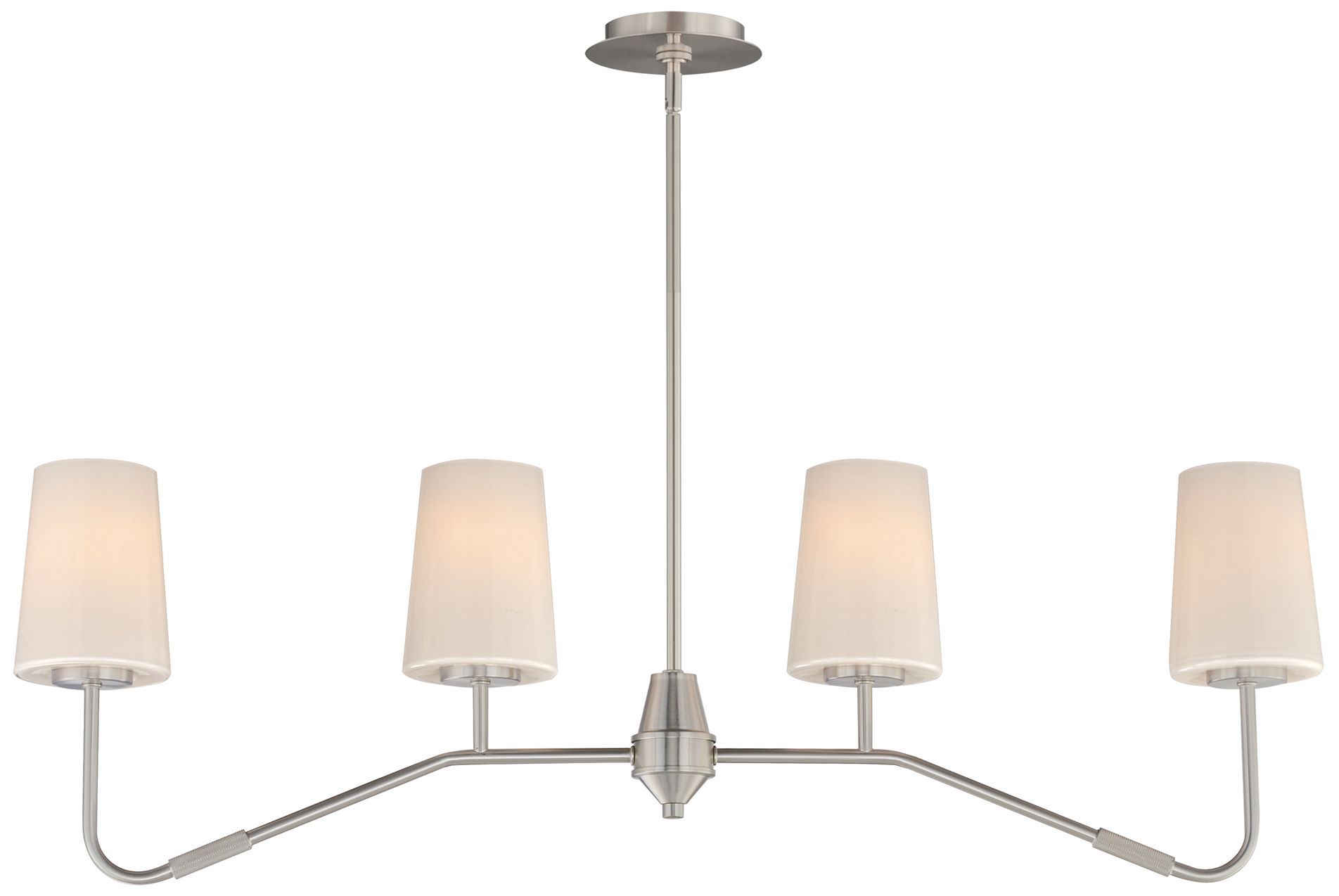 Maxim Durham 38 1/2" Satin Nickel 4-Light Linear Chandelier
