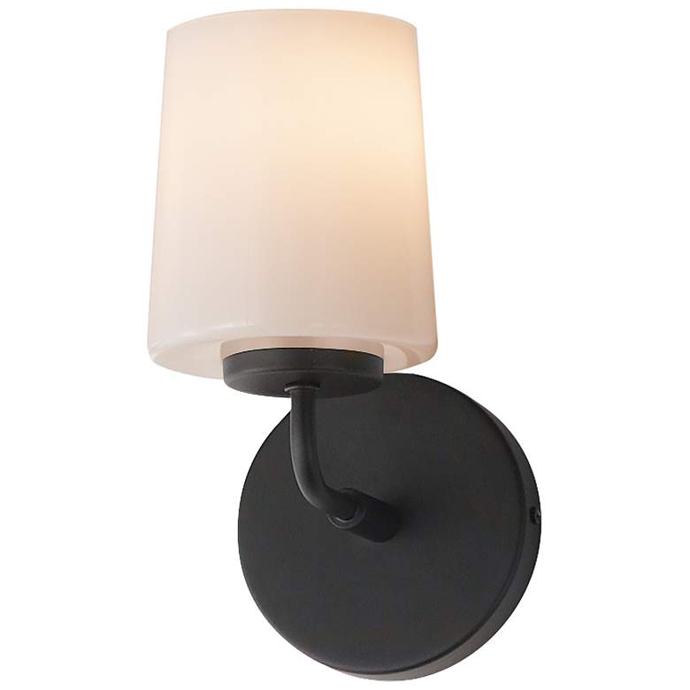 Image 1 Maxim Durham 9" High Black 1-Light Wall Sconce