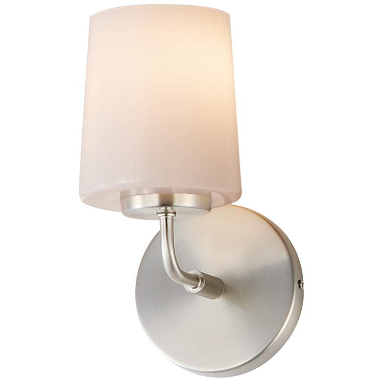 Image 1 Maxim Durham 9" High Satin Nickel 1-Light Wall Sconce