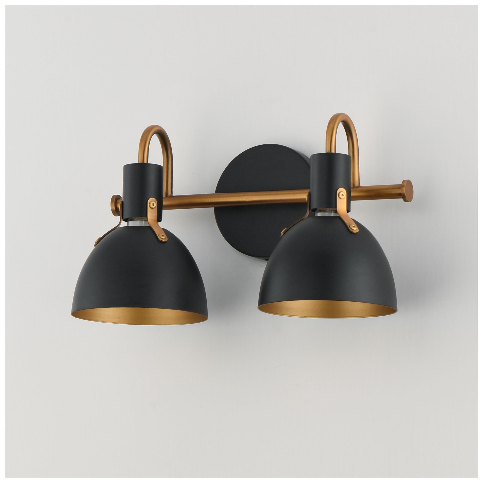 Image 3 Maxim Dusk 15" Wide Black/Antique Brass 2-Light Wall Sconce more views