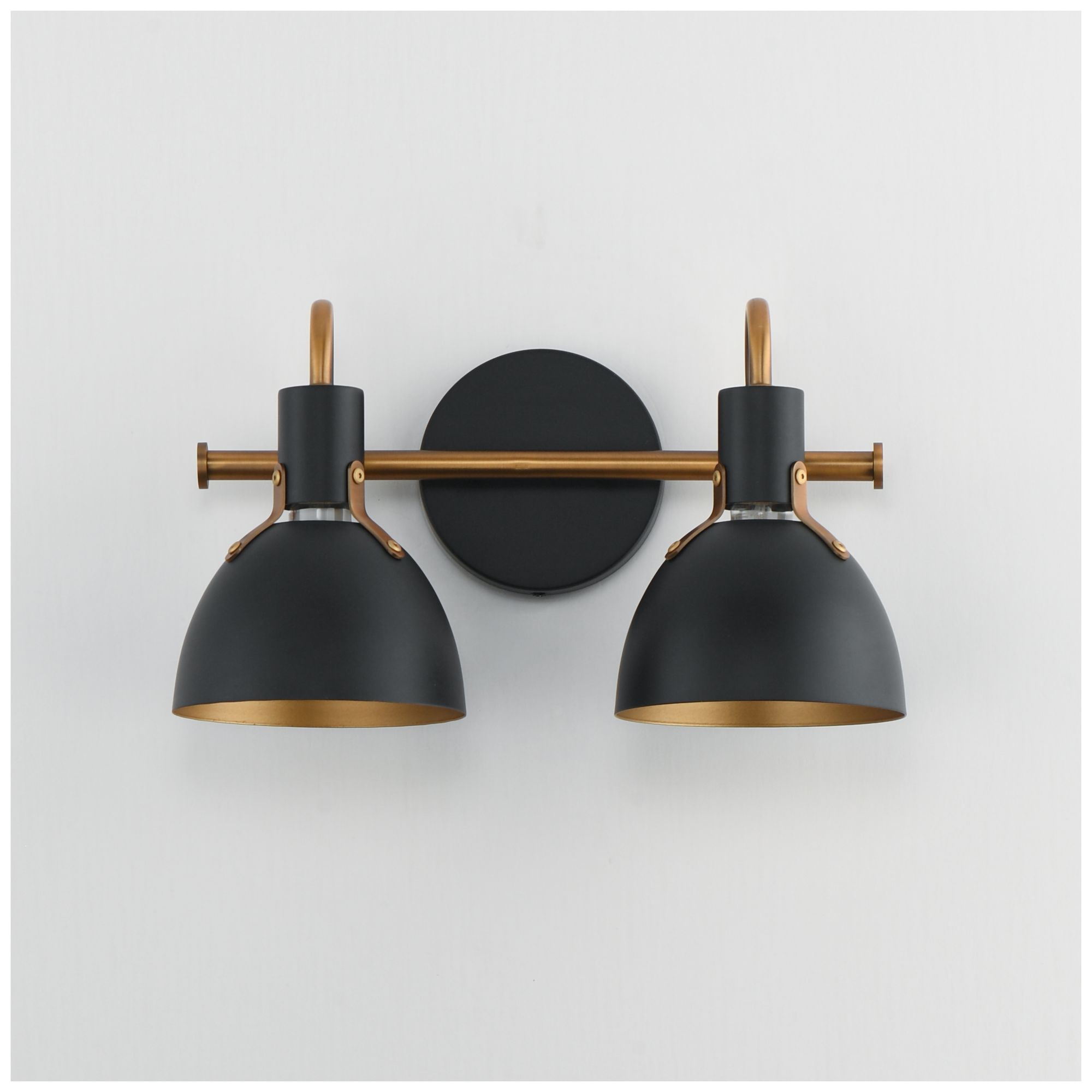 Image 5 Maxim Dusk 15" Wide Black/Antique Brass 2-Light Wall Sconce more views