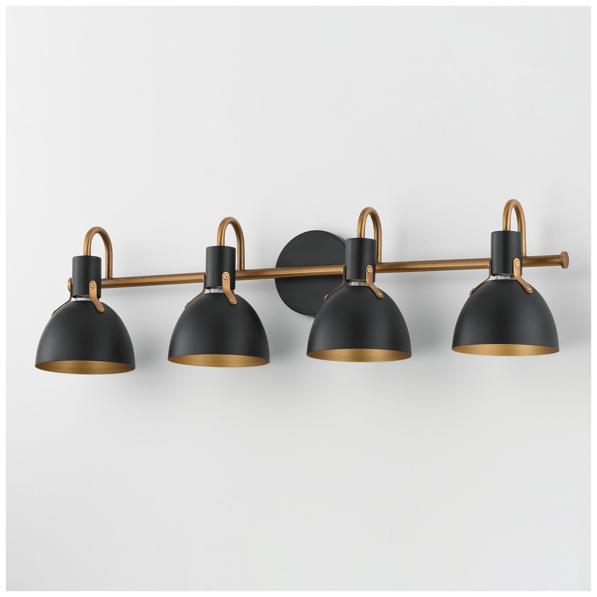 Image 3 Maxim Dusk 33 1/4" Wide Black/Antique Brass 4-Light Wall Sconce more views