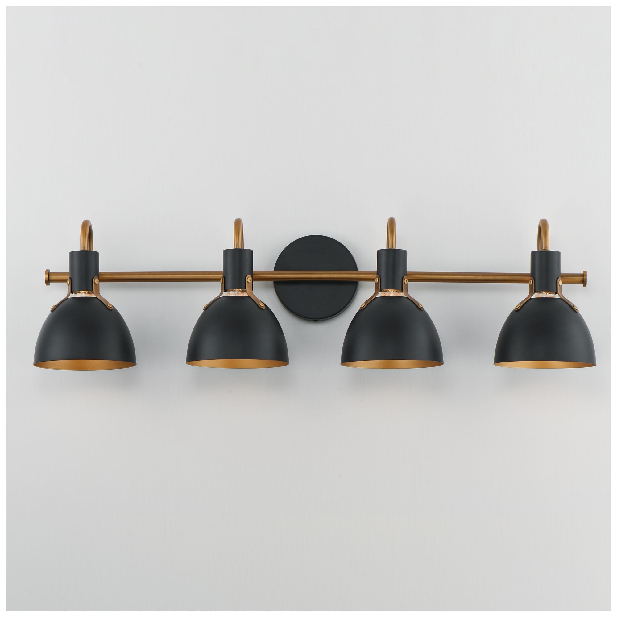 Image 5 Maxim Dusk 33 1/4" Wide Black/Antique Brass 4-Light Wall Sconce more views