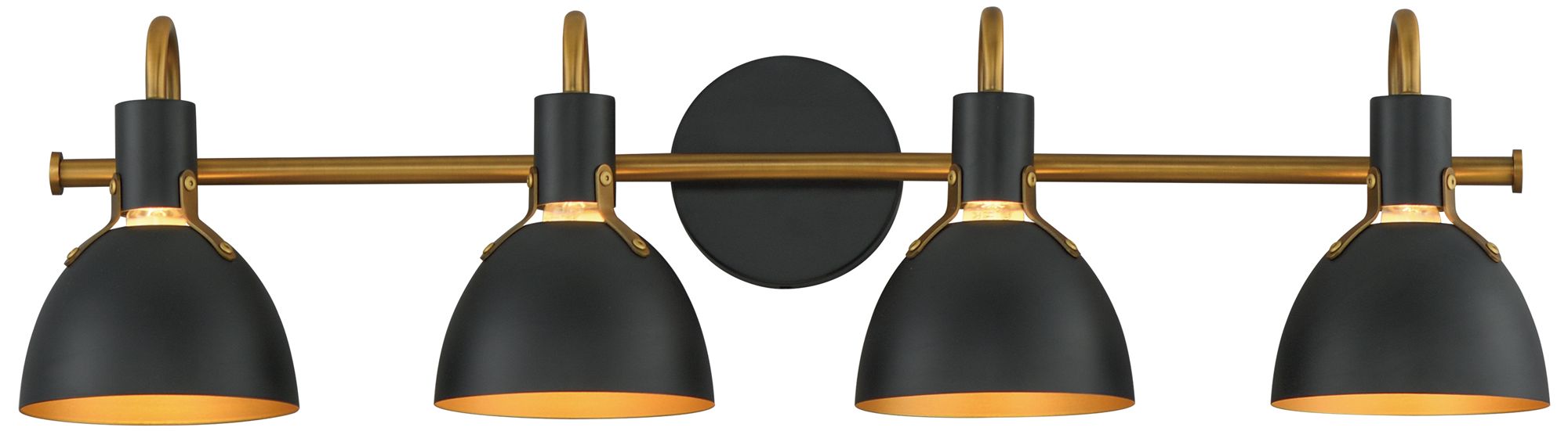 Maxim Dusk 33 1/4" Wide Black/Antique Brass 4-Light Wall Sconce