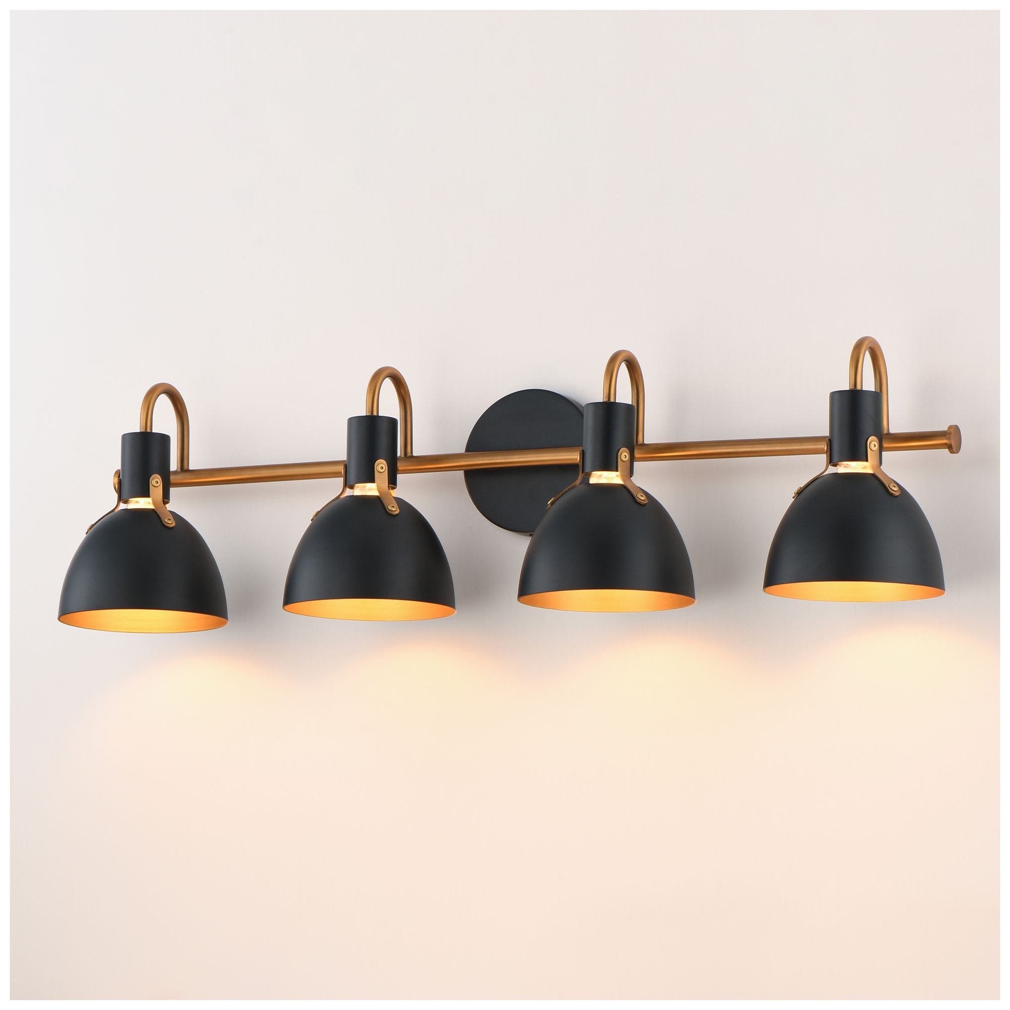 Image 4 Maxim Dusk 33 1/4" Wide Black/Antique Brass 4-Light Wall Sconce more views