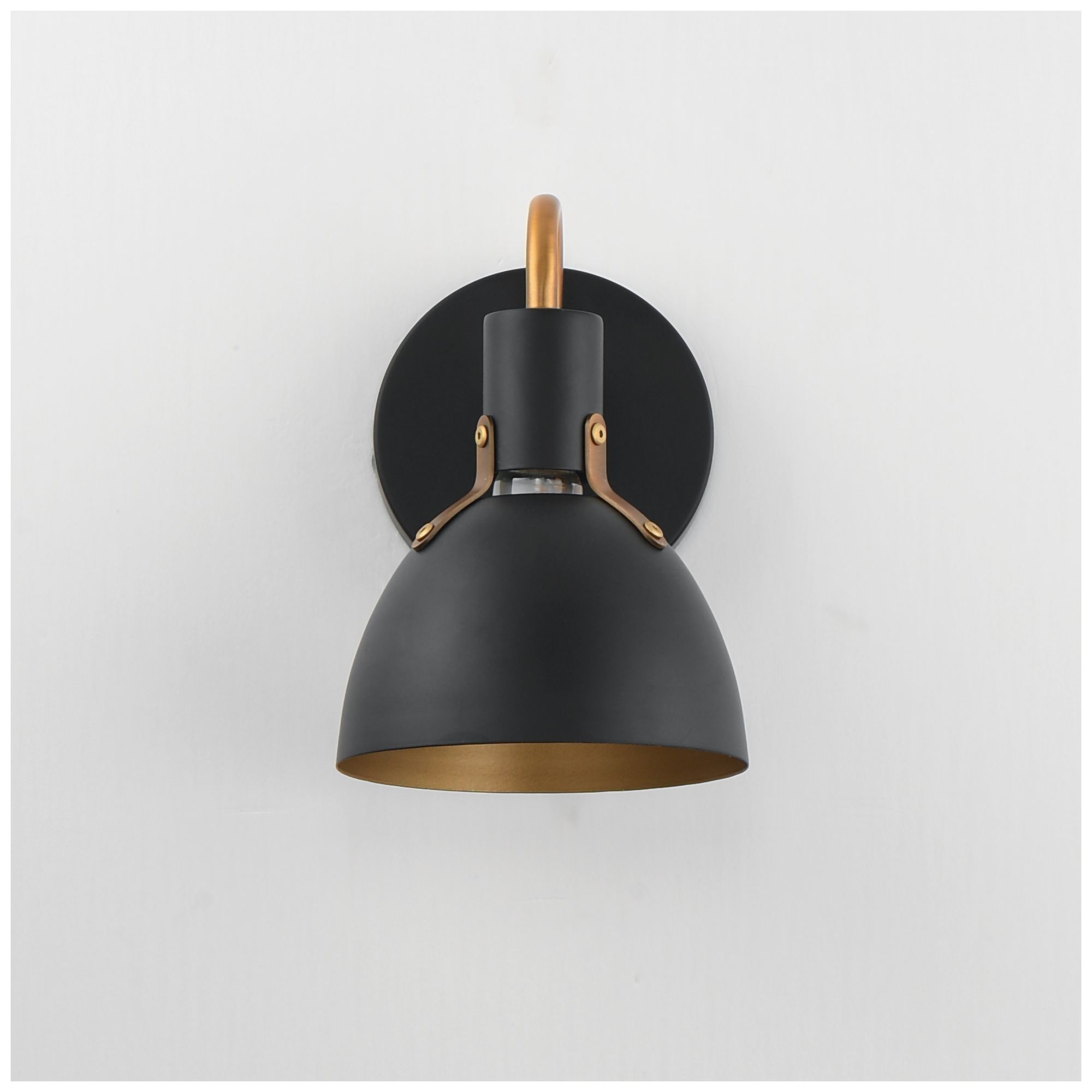 Image 3 Maxim Dusk 8 3/4" High Black/Antique Brass 1-Light Wall Sconce more views