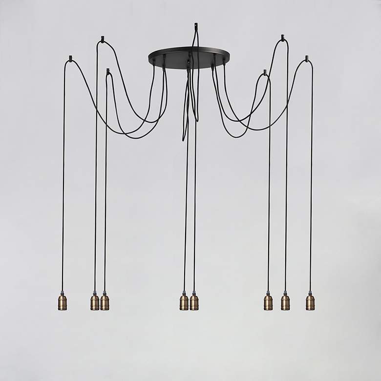 Image 5 Maxim Early 15 3/4" Wide Black Gold 8-Light Pendant more views