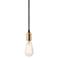 Maxim Early Electric 5" Wide Black and Antique Brass Pendant Light