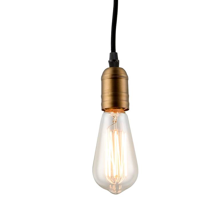 Image 5 Maxim Early Electric 5 inch Wide Black and Antique Brass Pendant Light more views
