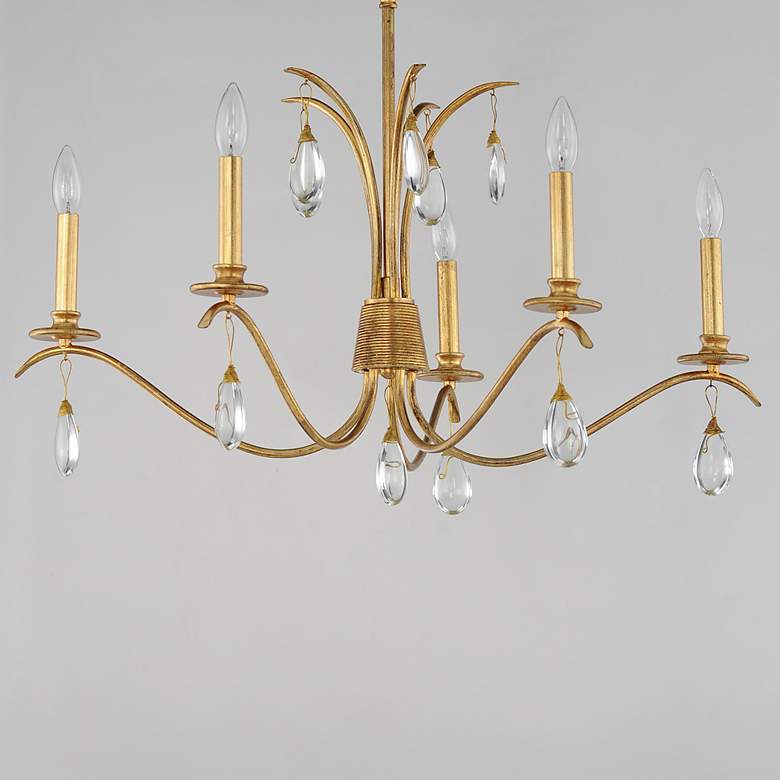 Image 4 Maxim Eden 32" Wide Charcoal Gold Leaf 5-Light Chandelier more views