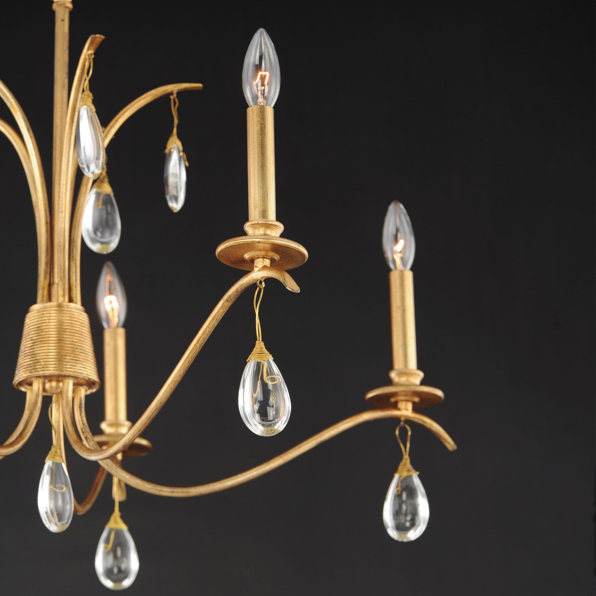 Image 6 Maxim Eden 32" Wide Charcoal Gold Leaf 5-Light Chandelier more views
