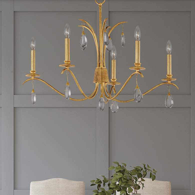 Image 1 Maxim Eden 48" Wide Charcoal Gold Leaf 8-Light Chandelier