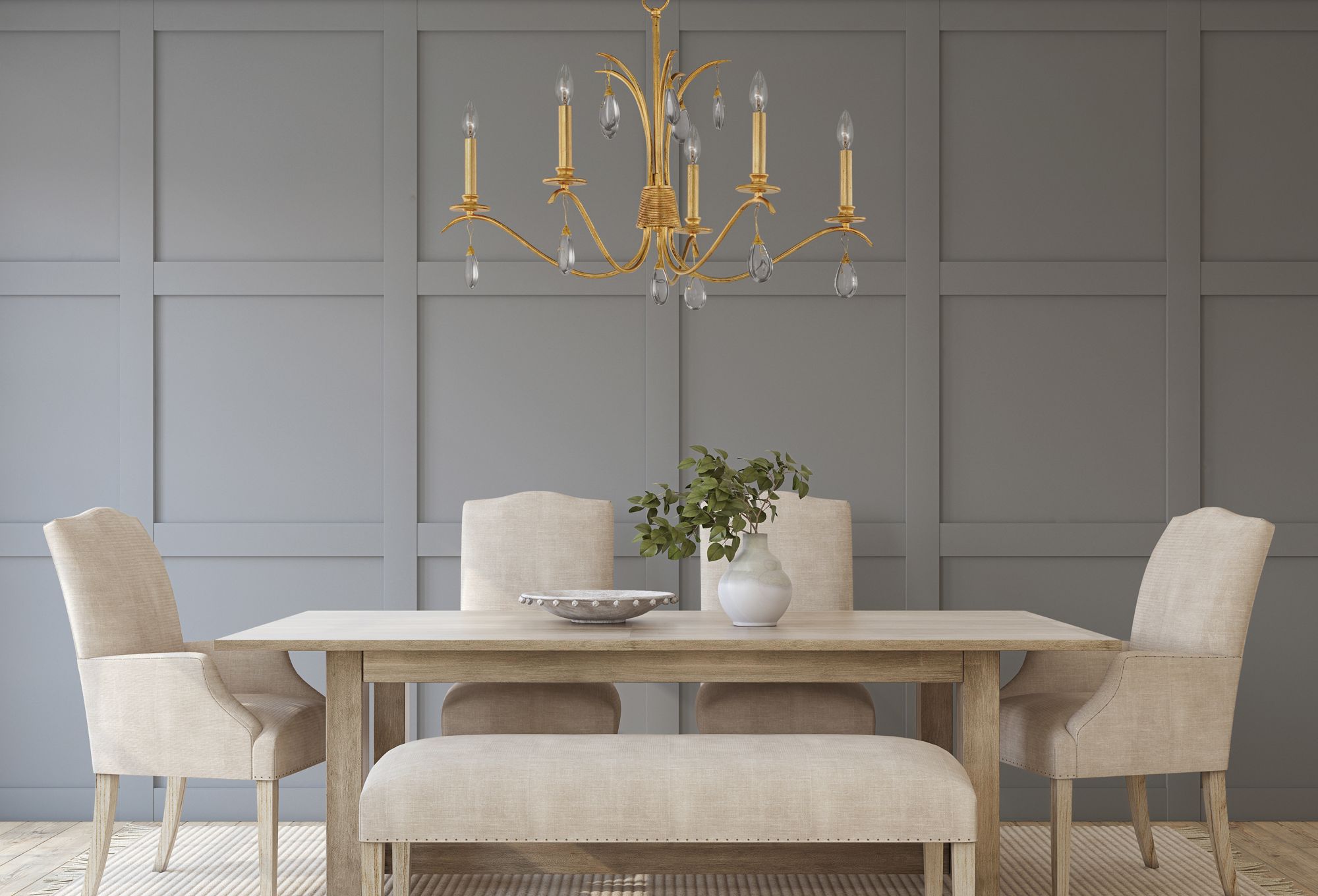 Maxim Eden 48" Wide Charcoal Gold Leaf 8-Light Chandelier