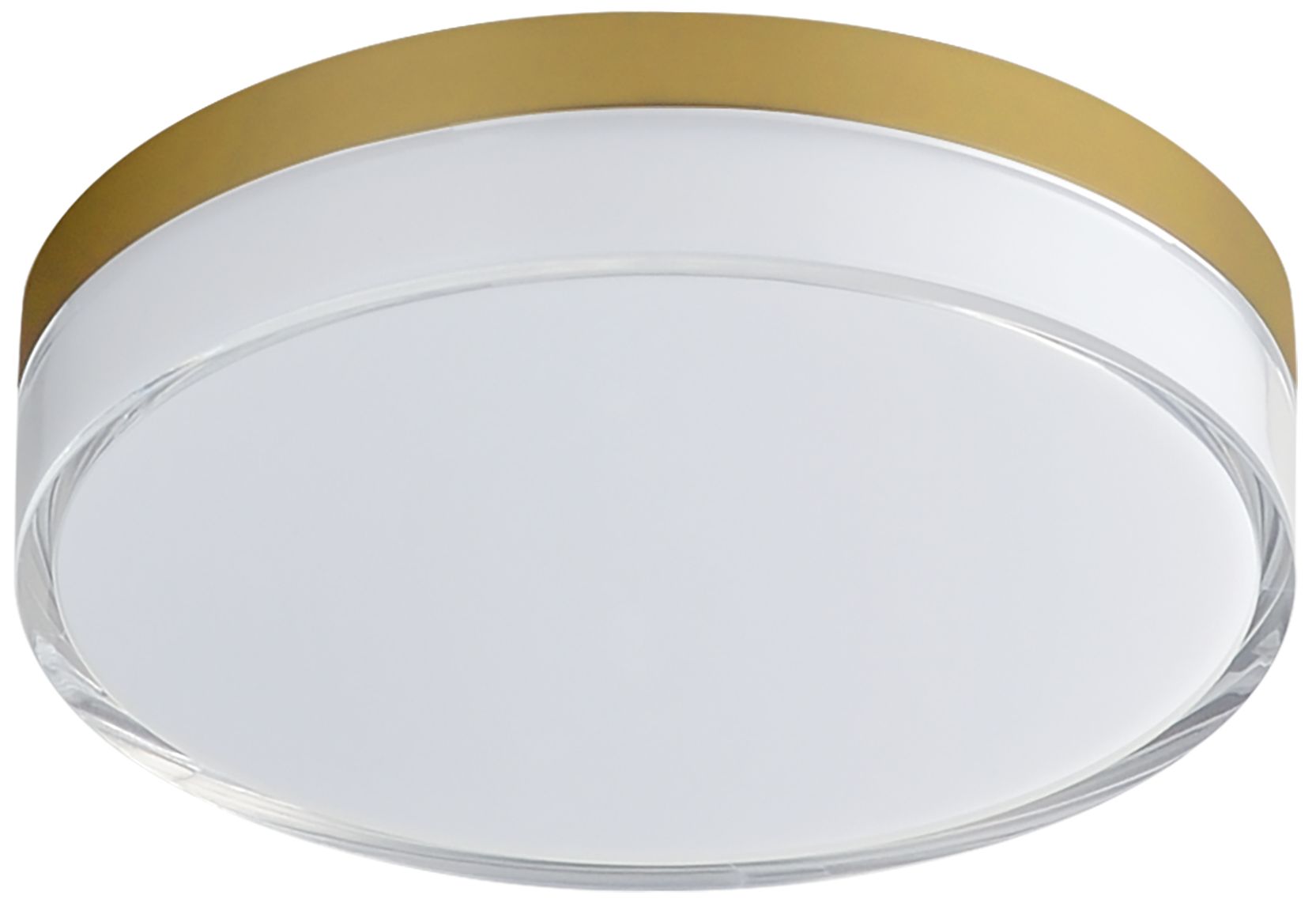 Maxim Edge 7" Natural Aged Brass LED Flush Mount