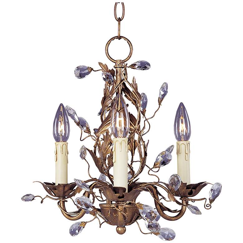 Image 1 Maxim Elegante 14" Wide Etruscan Gold 3-Light Chandelier