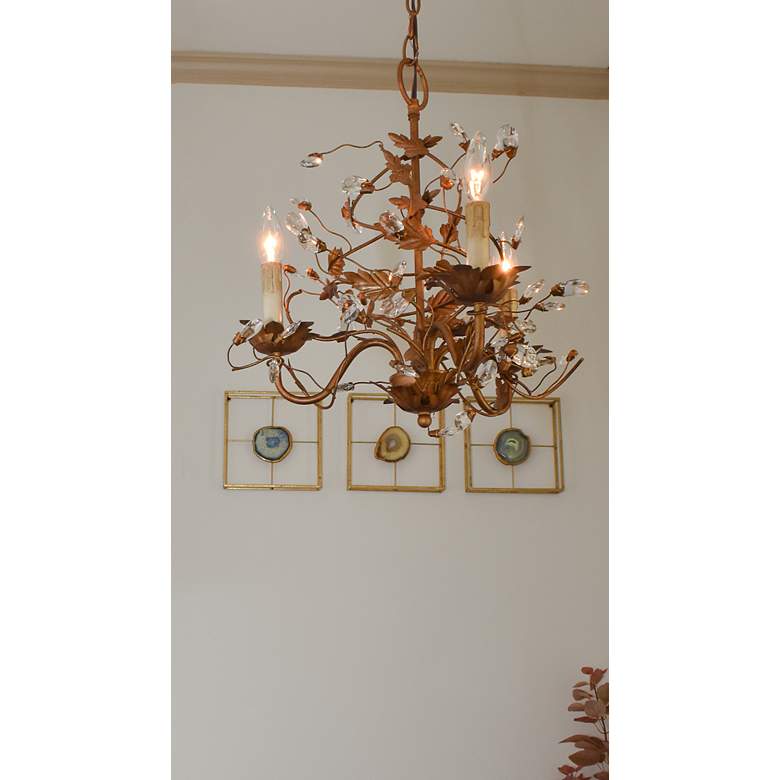 Image 2 Maxim Elegante 14" Wide Etruscan Gold 3-Light Chandelier more views
