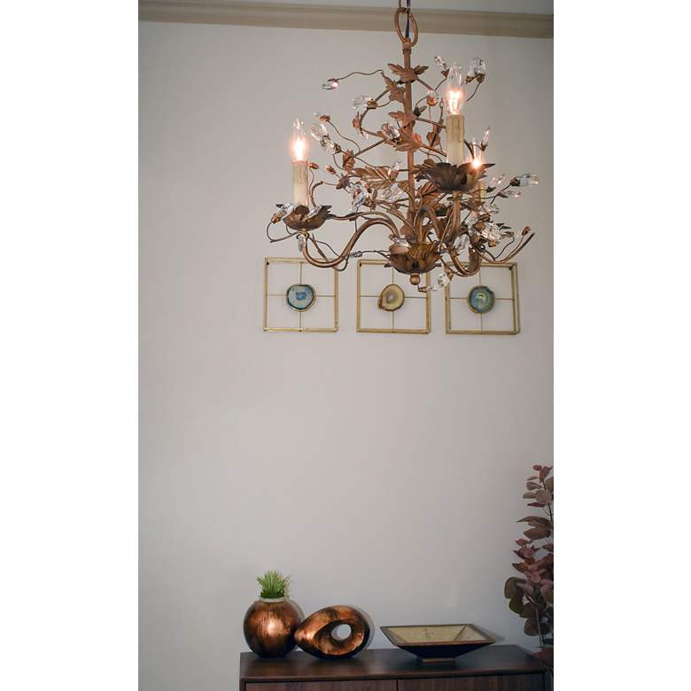 Image 4 Maxim Elegante 14" Wide Etruscan Gold 3-Light Chandelier more views