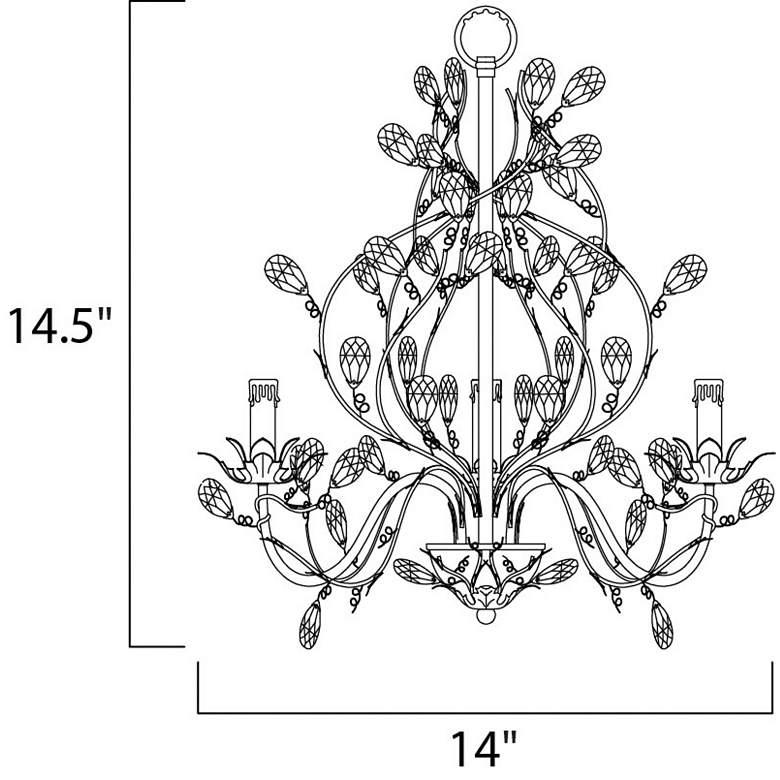 Image 3 Maxim Elegante 14"W Oil-Rubbed Bronze 3-Light Chandelier more views