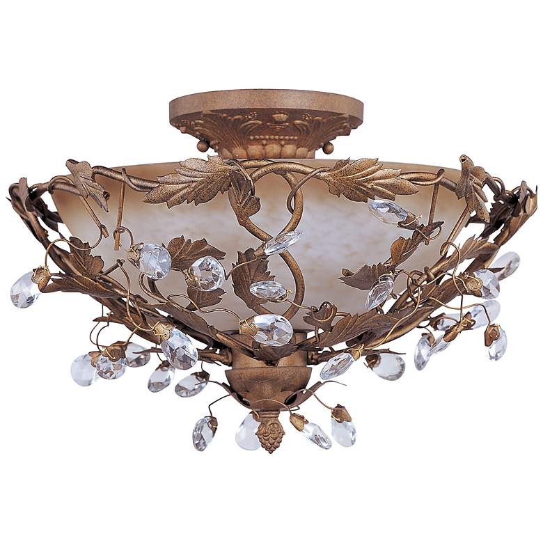 Image 1 Maxim Elegante 16 1/2" Leaf and Vine Etruscan Gold Ceiling Light