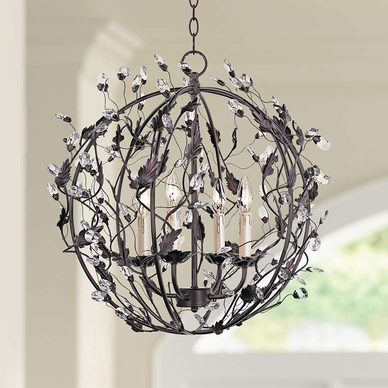 Image 1 Maxim Elegante 22"W Bronze Ball 4-Light Entry Pendant