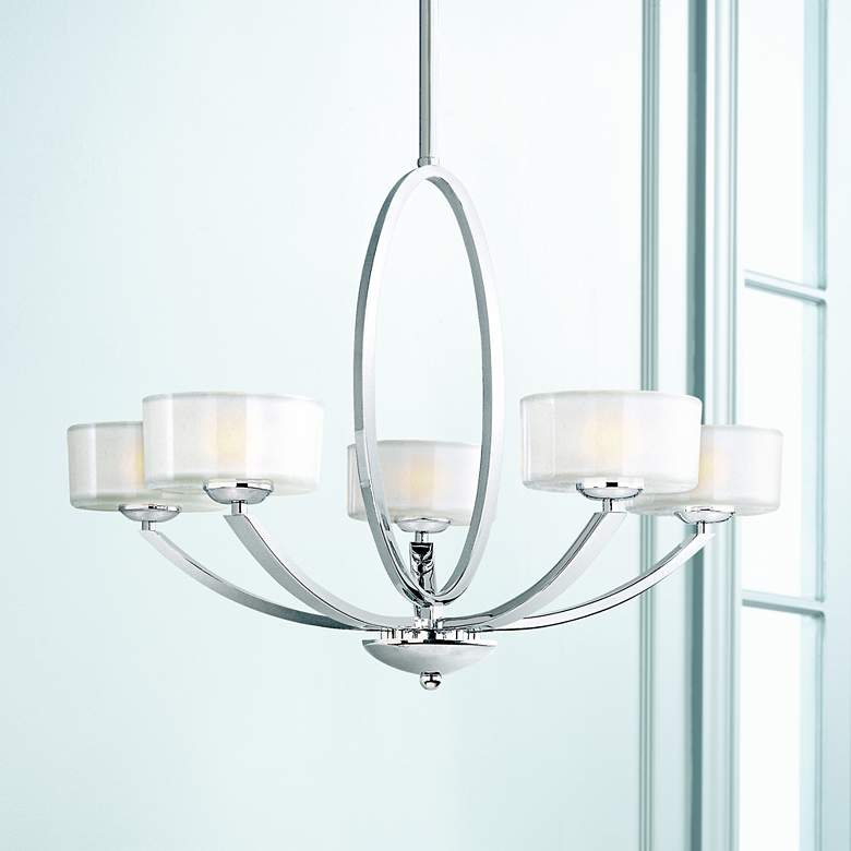 Image 1 Maxim Elle 30" Wide Polished Chrome Chandelier