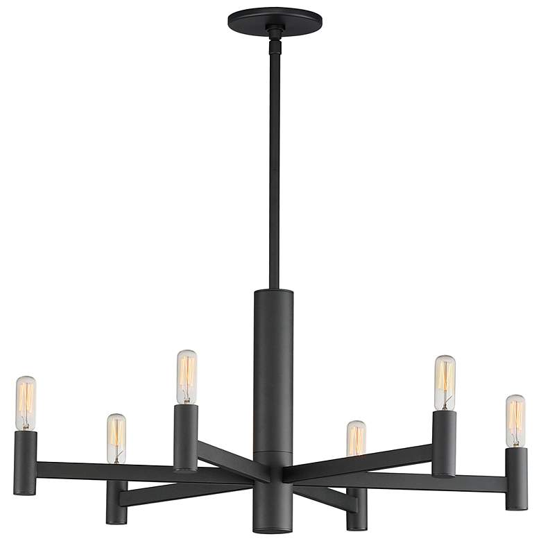 Image 1 Maxim Emana 25 1/2" Wide Sandy Black 6-Light Chandelier
