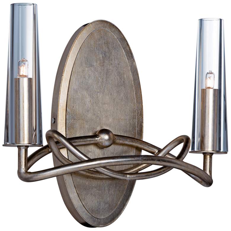 Image 1 Maxim Entwine 11 3/4 inch High Golden Silver 2-Light Wall Sconce
