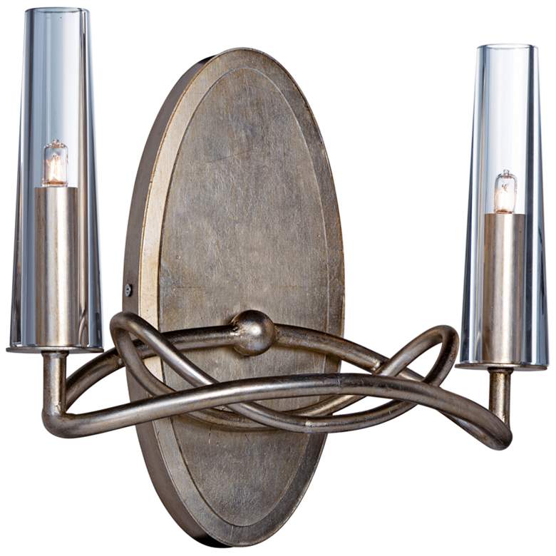 Image 1 Maxim Entwine 11 3/4" High Golden Silver 2-Light Wall Sconce