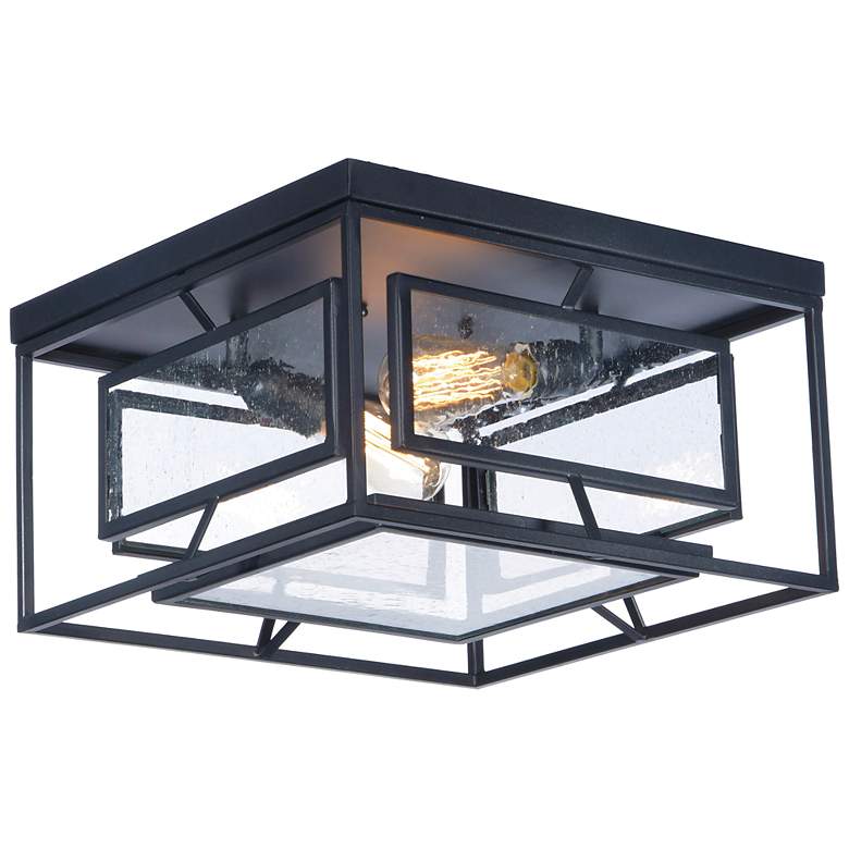 Image 1 Maxim Era 15 3/4" Wide Black 2-Light Ceiling Light
