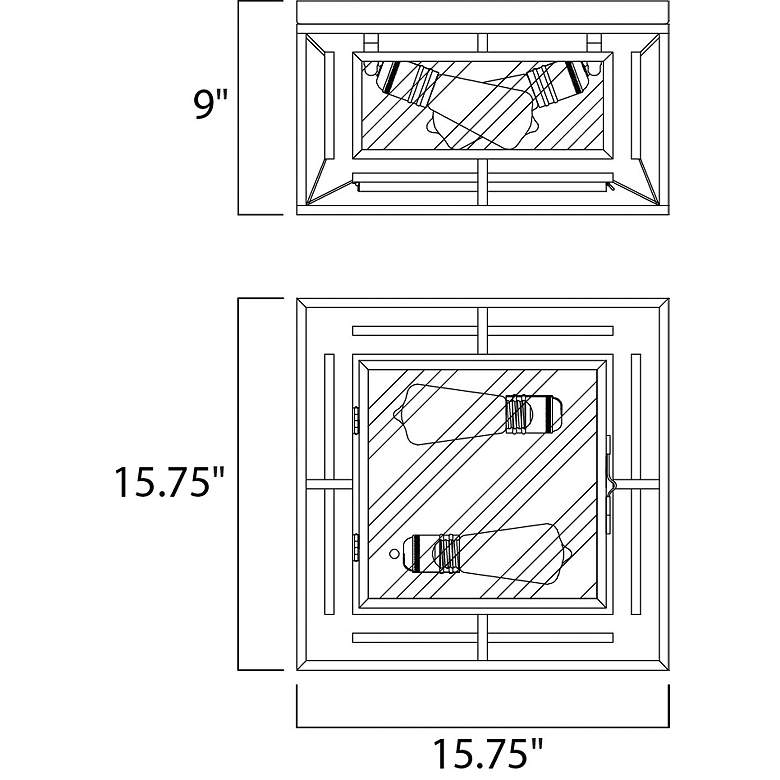 Image 4 Maxim Era 15 3/4" Wide Black 2-Light Ceiling Light more views