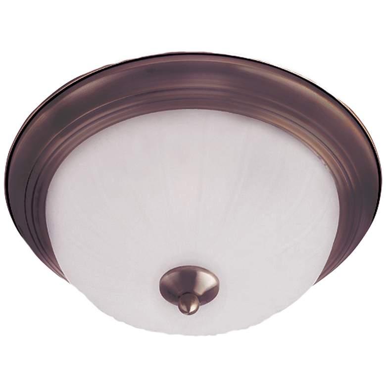 Image 1 Maxim Essentials 11 1/2" Wide Frosted/Oil Rubbed Bronze 1-Light Flush