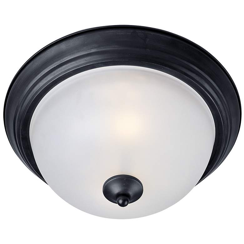 Image 1 Maxim Essentials 13 1/2" Wide Frosted/Black 2-Light Flush Mount
