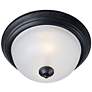 1_Maxim Essentials 13 1/2" Wide Frosted/Black 2-Light Flush Mount
