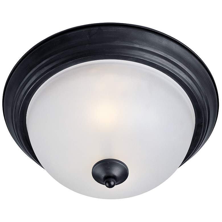 Image 2 Maxim Essentials 13 1/2" Wide Frosted/Black 2-Light Flush Mount more views