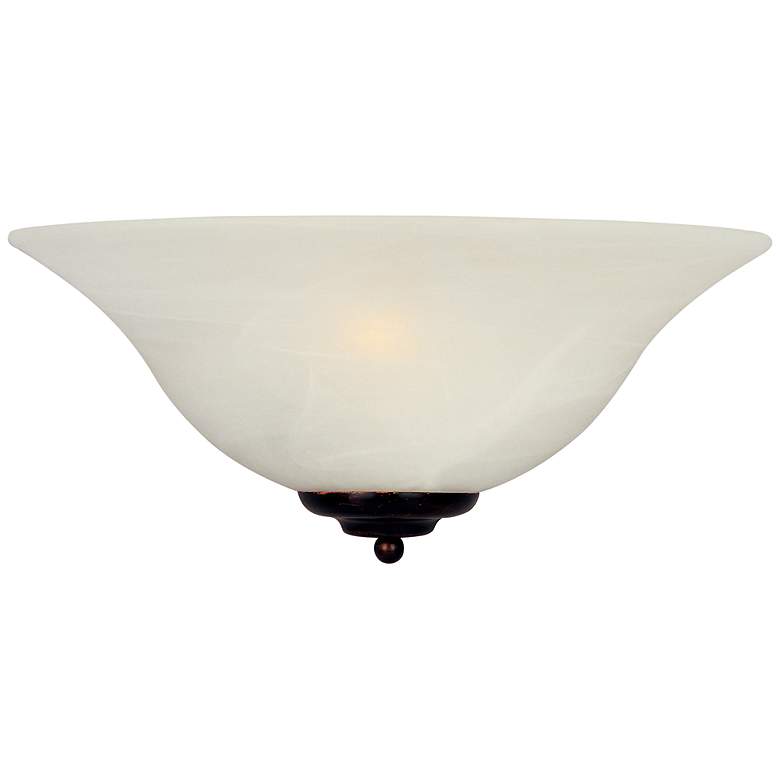 Image 1 Maxim Essentials 13" Wide Bronze and White Glass Wall Sconce