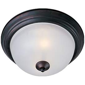 Image1 of Maxim Essentials 15 1/2" Wide Frosted/Oil Rubbed Bronze 3-Light Flush