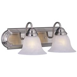 Maxim Essentials 18" Wide Nickel and Glass 2-Light Bath Vanity